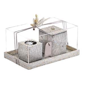 Meilleures ventes : Ensemble brûleur à bakhoor incrusté de nacre de Dubaï avec boîte et couvercle en acrylique, idéal pour offrir et servir du bakhoor pendant le Ramadan - Product Image 2