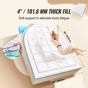 Topper Materasso Ergonomico Queen Size con 4 Livelli di Spessore, Imbottitura in Fibra di Memory Foam, Rimovibile e Lavabile, Confortevole - Product Image 2