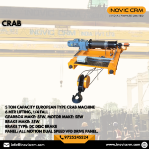 Unité de grue à griffes INOVIC CRM Ton Heavy Duty EOT |   Chariot suspendu à double poutre avec construction métallique pneumatique électrique - Product Image 1