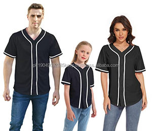 Tenues de sport à manches courtes maman et moi papa famille assortie Baseball et Softball 100% coton, T-shirt pour homme, coupe ample - Product Image 1