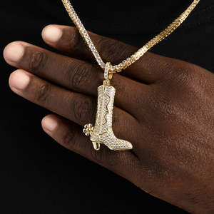 Iced <b>angel</b> wing pendant Stainless steel hip hop jewelry Luxury wing necklace Rhodium plated pendant - Product Image 3