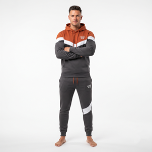 High Quality Men's Three Color Polyester Sports Tracksuit <b>Set</b> Hooded <b>Jogger</b> Pants Regular <b>Size</b> Casual Training Clothing - Product Image 1