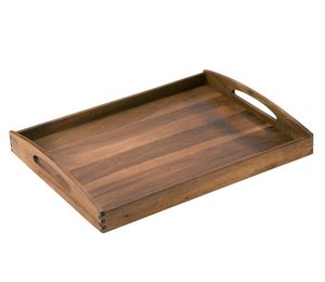 Pure Brown Color Plated Design Wooden Serving <b>Tray</b> Single Piece for Flat Multiple <b>Dinner</b> Servings at Very Affordable Price - Product Image 6