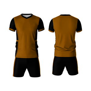 Camiseta de Fútbol para Hombre, Cuello en V, Roja y Negra, Manga Corta, Absorbe la Humedad, Uniforme Deportivo, Impresión Sublimada, para Todas las Temporadas - Product Image 3