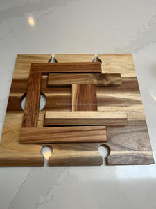 Table de pique-nique extérieure pliante en bois d'acacia portable haute durabilité avec plateau à vin Table à manger ou de cuisine pliable - Product Image 6