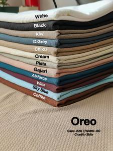 <b>Crinkled</b> Rayon Twill Fabric 100% Viscose Woven Solid Color Medium Weight 220 GSM for Shirts <b>Dresses</b> Trousers - Product Image 3