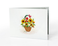 Panier en papier floral, carte pop-up 3D, forme hexagonale, carton imprimé numériquement, artisanat, décoration de la maison
