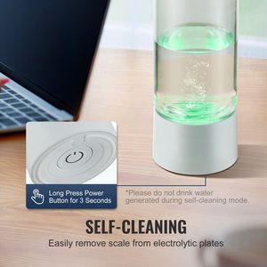 Bouteille d'eau hydrogénée portable de 380 ml/13,4 oz, générateur d'eau hydrogénée, application pour camping-car, technologie SPE, ioniseur d'eau riche en hydrogène - Product Image 6