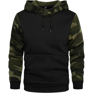 <b>Mens</b> Camouflage Pullover Hoodie With Allover Camo Print And Front <b>Pouch</b> Pocket For Streetwear Style - Product Image 1