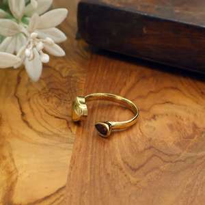 Gold Plated Open Adjustable Gemstone <b>Ring</b> Minimalist <b>Statement</b> <b>Ring</b> for Women Fashion Jewelry OEM ODM Wholesale - Product Image 4