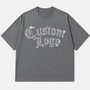 T-shirt pour homme à séchage rapide de haute qualité avec strass - Dernier design coupe ample 100% coton - Product Image 4