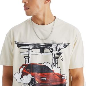 T-shirt imprimé surdimensionné pour homme, col rond, prix raisonnables, dernière collection, streetwear, design imprimé. - Product Image 2