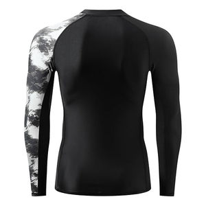 Camiseta de Compresión Deportiva Larga para Hombre con Protección Solar, Logotipo Personalizado Impreso, Protección UV, para MMA, BJJ y Surf, Sublimada - Product Image 4