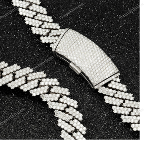 15MM 20 Inches Iced Cuban Link <b>Chain</b> 925 Sterling <b>Silver</b> Gold Plated <b>Extended</b> Men's Miami Luxury Statement Hip Hop Gift Jewelry - Product Image 4