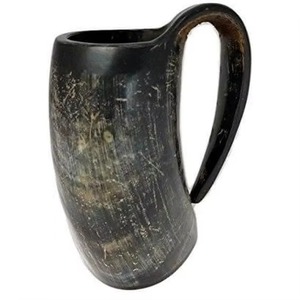 Taza de Cerveza de Cuerno Natural Hecha a Mano REHMAN CRAFT, Estilo Rústico Vintage, Gran Capacidad, con Asa, para Bodas y Hogar - Product Image 4