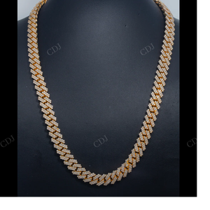Chaîne cubaine Hip Hop en argent sterling 925 de 12 mm et 22 pouces avec moissanite plaqué or pour homme - Product Image 3