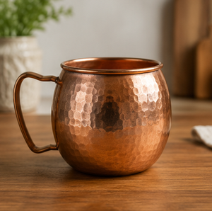 Mug en cuivre artisanal, style vintage, finition martelée, mugs en métal écologiques, articles de bar traditionnels, cadeau, articles de bar, vente en gros - Product Image 6