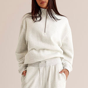 New <b>Half</b>-<b>Zip</b> <b>Women's</b> Oversized <b>Sweatshirts</b> Long Sleeve Drop Shoulder <b>Sweatshirts</b> Pullover Winter Premium <b>Women's</b> <b>Sweatshirts</b> - Product Image 2