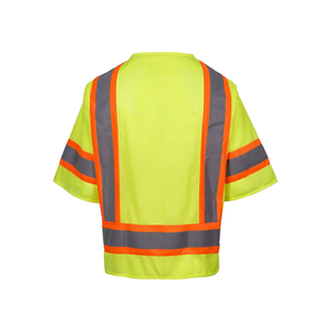Gilet de sécurité réfléchissant jaune haute visibilité unisexe en polyester toutes saisons, uniforme de garde, veste de travail - Product Image 6