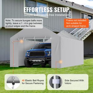 Bâche de remplacement robuste pour abri de garage ou carport 12 x 20 pieds avec protection UV, facile à installer - Product Image 5