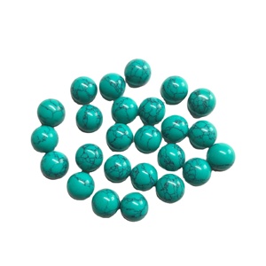 8mm synthétique Turquoise pierre précieuse ronde Cabochon pierre précieuse en vrac prix de gros synthétique en vrac AAA qualité pierre précieuse bas prix - Product Image 1