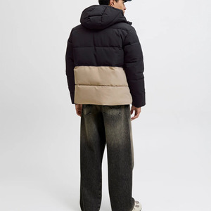 Men Thickened Color Block Puffer Jacket Warm Winter Ski Coat with Stand Collar & <b>Zip</b>-<b>Up</b> Front OEM Custom Bulk - Product Image 5
