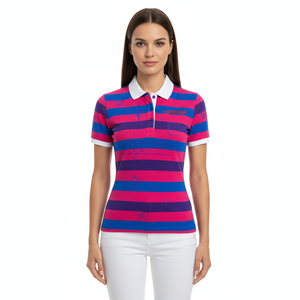 Polo de Primera Calidad Personalizado para Mujer, Camiseta Polo de Verano con Cuello de Paneles Multicolor, Camiseta Polo de Golf para Hombre y Mujer - Product Image 1