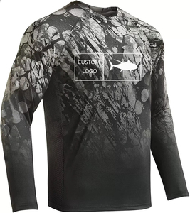 Camisa de pesca unisex antibacteriana con logo personalizado, manga larga, protección UV UPF 50, secado rápido, poliéster y spandex, camisa de pesca personalizada. - Product Image 3