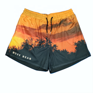 กางเกงขาสั้นวิ่งชายหาดผ้าตาข่ายสำหรับผู้ชาย ขายส่ง ออกแบบลายพิมพ์แบบซับลิเมชั่นเต็มตัว สำหรับออกกำลังกาย ฟิตเนส แห้งเร็ว ระบายอากาศได้ดี - Product Image 1