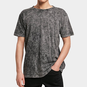 T-shirt vintage délavé à l'acide, coupe ajustée, en jersey, grande taille pour hommes, 100% coton, streetwear décontracté, écologique, respirant - Product Image 5