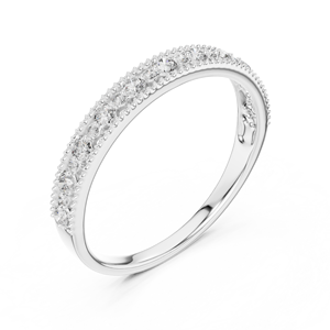 CLASSY WOMEN'S LAB GROWN DIAMOND <b>RING</b> SET 18KT SOLID WHITE GOLD RHODIUM PLATED ENGAGEMENT PARTY/WEDDING/GIFT GLAM EVERYDAY - Product Image 1