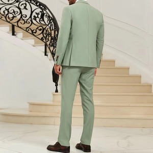 Traje de hombre de dos piezas de talla grande con impresión digital personalizada, abotonadura sencilla, abrigo de un botón de tela de estambre y pantalón con cremallera. - Product Image 2
