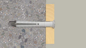 FISCHER N 8X120/80 S Tornillo de clavos con cabeza avellanada y tapón de nailon, zincado. Anclaje de hormigón de acero al carbono galvanizado - Product Image 3