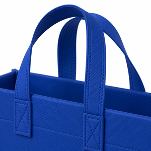 Blue Non Woven Box Bag Reusable Eco Friendly Grocery Shopping Tote for Retail Packaging Wholesale Supply - Product Image 3