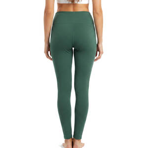 Pantalones de yoga de cintura alta para mujer, leggings deportivos verdes sin costuras, mallas de fitness con efecto levantamiento de glúteos, ropa deportiva al por mayor - Product Image 4