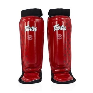 Precio al por mayor Nuevo estilo Protector de espinilla Fairtex de cuero PU rojo para entrenamiento de Kickboxing en todas las estaciones - Product Image 5