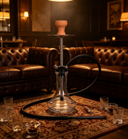 Shisha Chicha Stainless Steel Perak, Dapat Dikustomisasi, Ukuran Besar, untuk Bar KTV, Pipa Shisha Kaca, Outlet Asap, Hookah