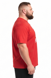 Camiseta de algodón para hombre de talla grande al por mayor, camisetas estampadas de estilo urbano de corte holgado para hombre, camiseta de manga corta con cuello redondo para hombre - Product Image 3