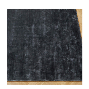 Tapis artisanal en TENCEL Lyocell bleu marine, tissé à la main, texturé et doux, pour la décoration moderne de la maison, fournisseur en gros - Product Image 1