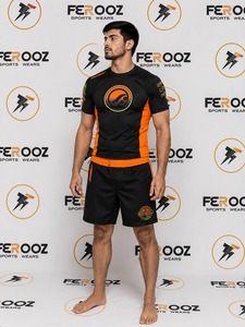 Ensemble de vêtements de sport pour homme, rashguard et short à manches courtes, tenue de fitness, entraînement, vêtements de sport, équipement d'exercice - Product Image 1
