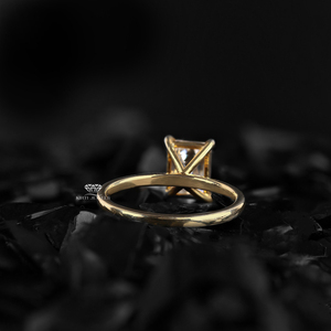 Anillo de Compromiso de Oro Sólido de 14K con Diamante Cultivado en Laboratorio con Corte Esmeralda, Anillo de Boda Solitario para Mujer - Product Image 3