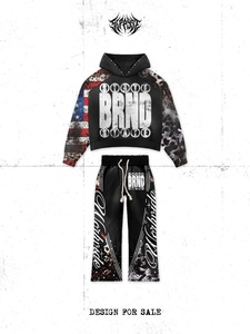 Conjunto de Sudadera con Capucha y Pantalones Deportivos para Hombre, Marca STATE, Estilo Urbano, Estampado, Poliéster, Otoño, Rojo, Negro, Amarillo - Product Image 4