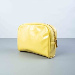 Sac cosmétique à fermeture éclair en métal, sac de rangement en cuir de haute qualité pour le maquillage, pochette de maquillage compacte - Product Image 2