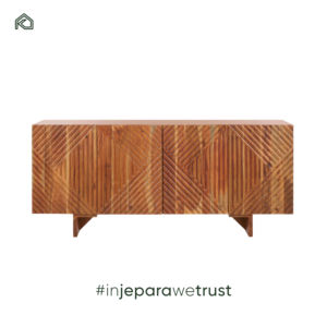 Meuble de rangement moderne en bois fait main à 4 portes, design industriel de haute qualité, pour salon et entrée d'hôtel - Rini - Product Image 1