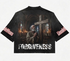 Camiseta Corta de Algodón Tejido para Hombre, Diseño Personalizado, Talla Grande, Ecológica, Antiarrugas, de Secado Rápido, Cuello Redondo, Negra - Product Image 2
