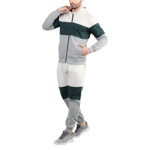 Men's Color Blocking Tracksuit Full <b>Zip</b> <b>Hooded</b> Casual Regular Fit Polyester Cotton Autumn Wear With Side Pockets - Product Image 3