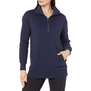 Men's Cream Quarter-Zip Pullover Sweatshirt Full Sleeve Solid Color Casual Knitted Cotton Breathable Golf Clothing - Product Image 5