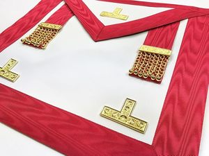 Masonic Scottish Rite Worshipful Apron AASR <b>Red</b> Silk Square Shape Handmade Cross Theme Decoration Accessory - Product Image 2