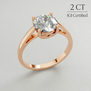Anillo de Diamante Cultivado en Laboratorio con Certificado IGI de 2 Quilates, Corte Brillante, Solitario con Engaste de Garras, Oro de 9K, Anillo de Compromiso para Mujer, Proveedor - Product Image 1