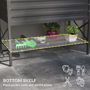 Jardinera Elevada de Acero Galvanizado de 40 x 20 x 10 Pulgadas, Capacidad de 440 Libras, Color Gris, con Revestimiento, Macetas Metálicas de 2 Litros para Jardines - Product Image 5